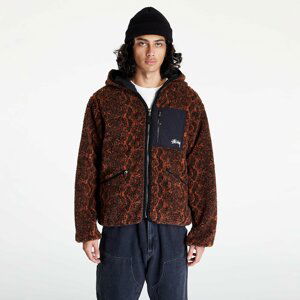 Stüssy Snake Jacquard Sherpa Jacket Brown