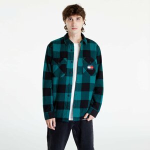 Tommy Jeans Tjm Sherpa Flannel Overshirt Dark Turf Green/ Checkboard