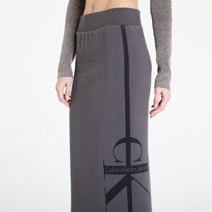 Calvin Klein Jeans Terry Logo Midi Skirt Industrial Grey