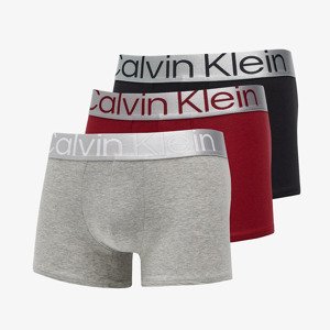 Calvin Klein Reconsidered Steel Cotton Trunk 3-Pack Red Carpet/ Black/ Grey Heather