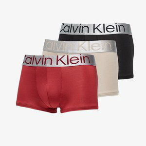 Calvin Klein Reconsidered Steel Microfiber Low Rise Trunk 3-Pack Black/ Tuffet/ Red Carpet