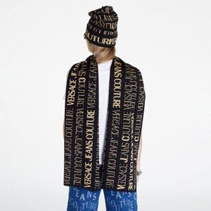 Versace Jeans Couture Allover Logo Scarf Black/ Gold