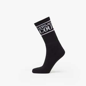 Versace Jeans Couture Cotton Striped Logo Socks Black/ White