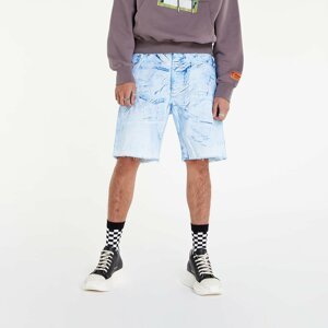 HERON PRESTON Overdyed Spray Canvas Shorts Blue