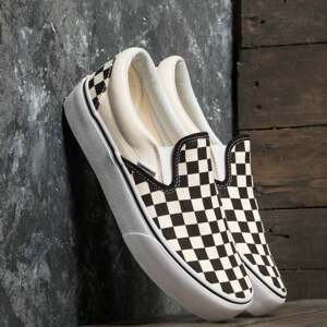 Vans Classic Slip-On Platform Black And White Checkerboard/ White