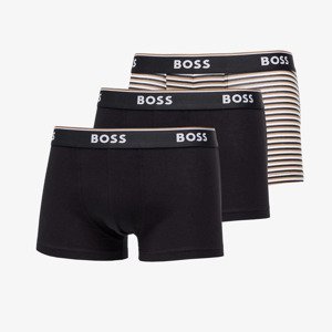 Hugo Boss Stretch-Cotton Trunks With Logo Waistbands 3-Pack Black