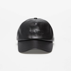 PLEASURES Debossed Vegan Leather 5 Panel Hat Black