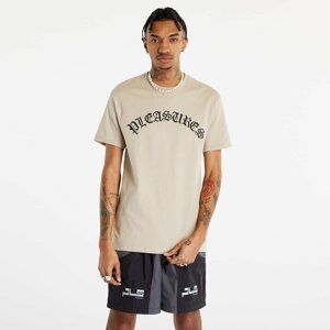 PLEASURES Old E Logo T-Shirt Sand