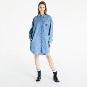 Tommy Jeans Badge Denim Shirt Dress Denim Medium