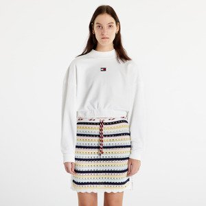 Tommy Jeans Boxy Crop Badge Hoodie White