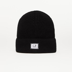 C.P. Company Cotton Logo Beanie Black