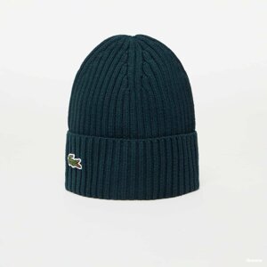 LACOSTE Ribbed Wool Beanie Green