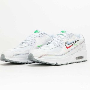 Nike Air Max 90 GS White/ Lt Green Spark/ Aluminum