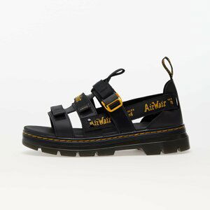 Dr. Martens Pearson II Multi Strap Sandal Black Lustre Coated Leather & Black/Dms Yellow Airwair Webbing