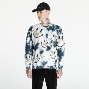 MARKET Smiley Shibori Dye Crewneck Sweatshirt White/ Black/ Blue