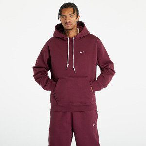 Nike Solo Swoosh Men's Fleece Pullover Hoodie Night Maroon/ White