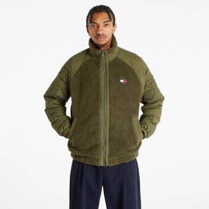 Tommy Jeans Mix Media Sherpa Jacket Drab Olive Green