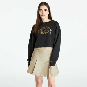 Tommy Jeans Crop Luxe Varsity Sweatshirt Black