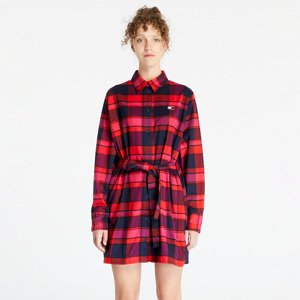 Tommy Jeans Check Mid Thigh Shirt Dress Red