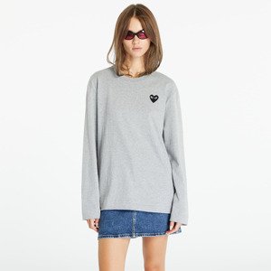 Comme des Garçons PLAY Heart Logo Long Sleeve Tee UNISEX Gray