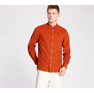 Norse Projects Osvald Cordbury Shirt Cadmium Orange