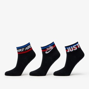 Nike Essential Ankle 3-Pack Socks Black/ White/ Game Royal/ University Red