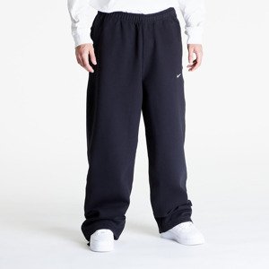 Nike Solo Swoosh Men's Open-Hem Brushed-Back Fleece Pants Black/ White