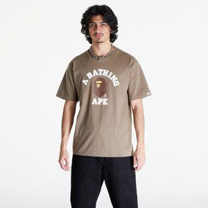 A BATHING APE College Short Sleeve Tee Brown