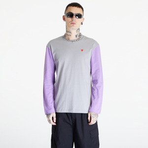 Comme des Garçons PLAY Heart Logo Long Sleeve Tee UNISEX Gray/ Lavender