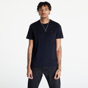 FRED PERRY Crew Neck T-Shirt Navy/ Burnt Red