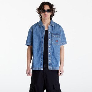 Tommy Jeans Denim Short Sleeve Overshirt Mid Indigo