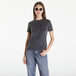 Calvin Klein Jeans Label Washed Rib Slim Short Sleeve Tee Gray