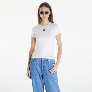 Tommy Jeans Slim Badge Rib Short Sleeve Tee White