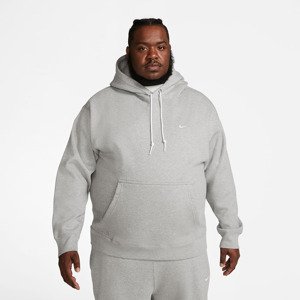 Nike Solo Swoosh Men's Fleece Pullover Hoodie Dk Grey Heather/ White