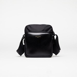 FRED PERRY Nylon Twill Leather Side Bag Black/ Gold