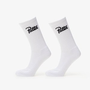 Patta Script Logo Sport Socks 2-Pack White