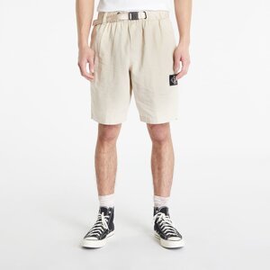 Calvin Klein Jeans Linen Belted Shorts Beige