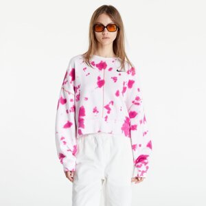 Nike Sportswear Women's Oversized Fleece Tie-Dye Crew Sweatshirt Pink