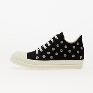 Rick Owens Denim Shoes - Low Sneaks Black/ Milk/ Milk