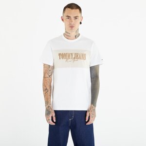 Tommy Jeans Regular Linear Block Short Sleeve Tee White