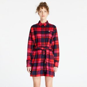 Tommy Jeans Check Mid Thigh Shirt Dress Red