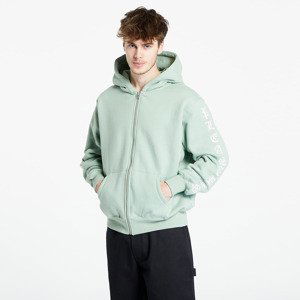 PLEASURES Oe Zip Up Hooded Sweatshirt Matcha