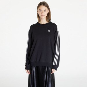 adidas 3 Stripes Oversized Crew Sweatshirt Black