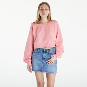 Tommy Jeans Cropped Off Shoulder Sweatshirt Pink