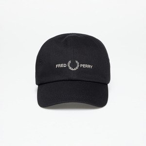 FRED PERRY Graphic Branded Twill Cap Black/ Warm Grey