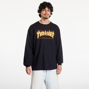 Tričko Thrasher Flame Logo Long Sleeve T-Shirt Black M