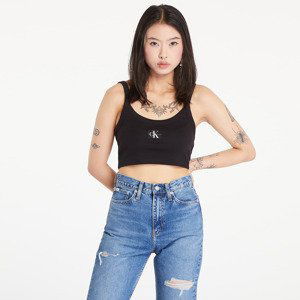 Top Calvin Klein Jeans Ribbed Cotton Bralette Top Black XS