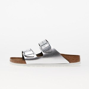 Birkenstock Arizona Soft Footbed Natural Leather Metallic Silver