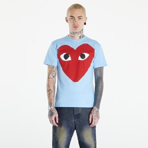 Comme des Garçons PLAY Short Sleeve Logo Print T-Shirt UNISEX Blue