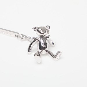 Ambush Teddy Bear Charm Necklace Silver